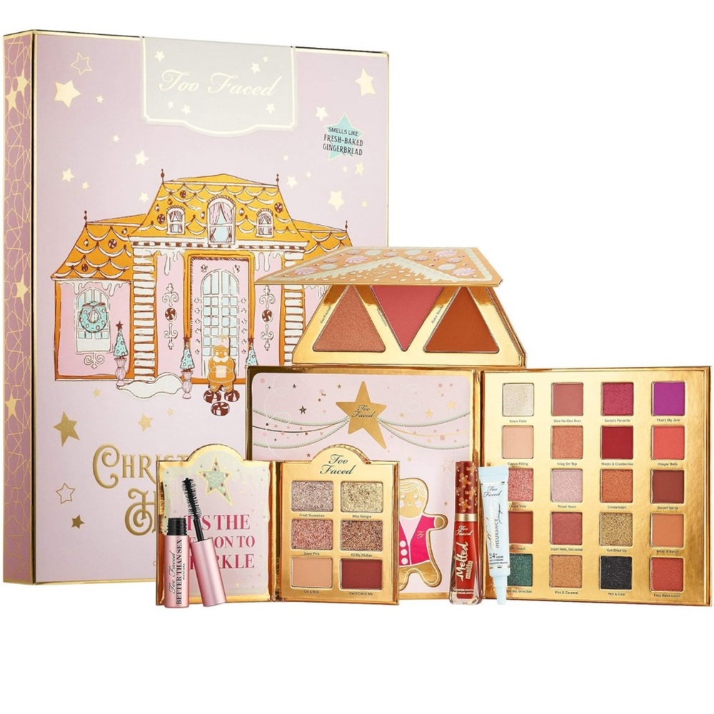 NIB Too Faced Christmas Cookie House Party makeup collection
